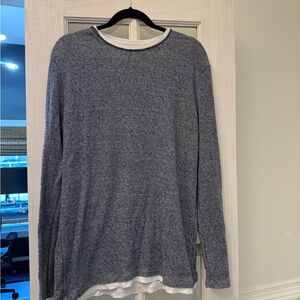 Zara Man White and Black Crewneck Tee